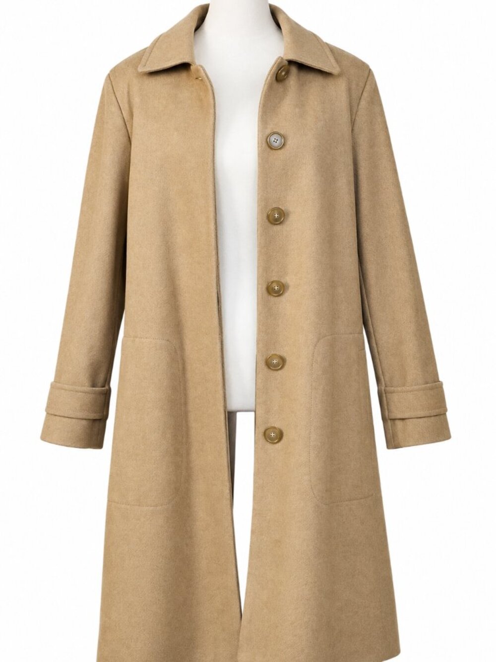 J. CREW Long Wool Coat with Thinsulate, Camel, Women's Size Medium